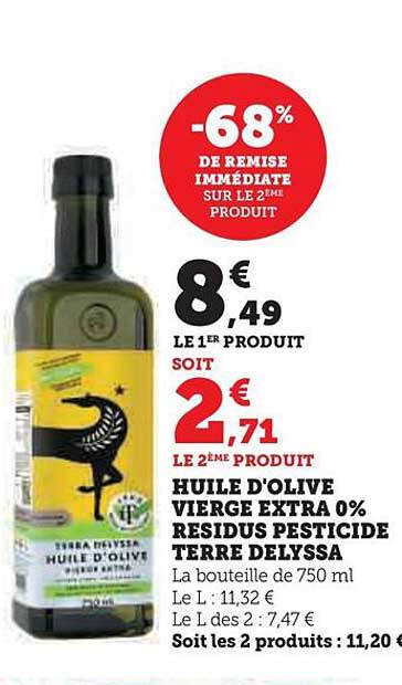 huile d'olive vierge extra 0% résidus pesticide terre delyssa
