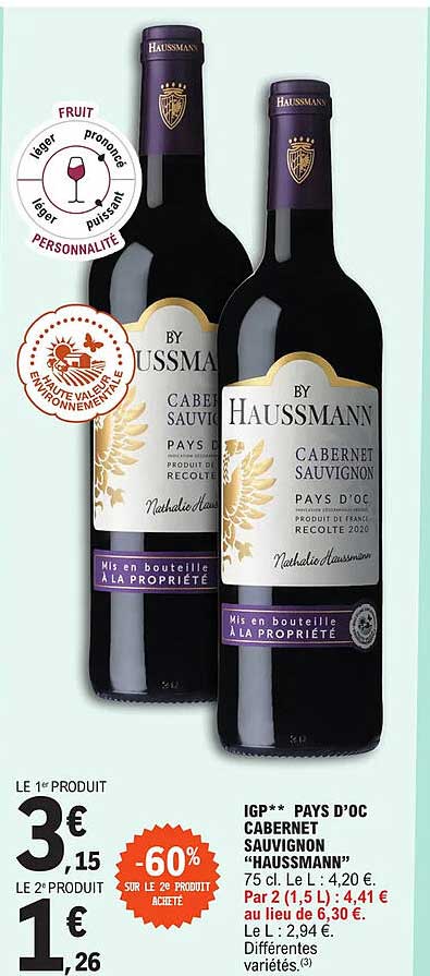 Igp Pays D'oc Cabernet Sauvignon "haussmann"