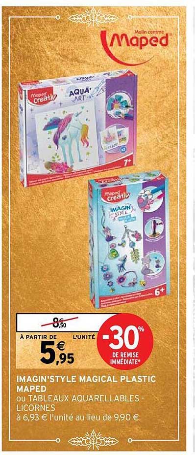 imagin'style magical plastic maped ou tableau aquarellables - licornes