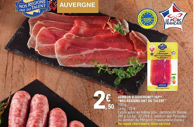 jambon d'auvergne igp "nos régions ont du talent"