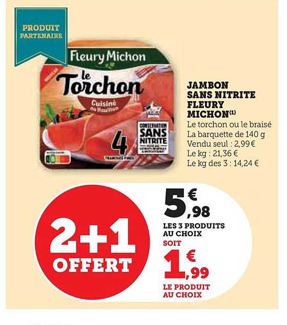 jambon sans nitrite fleury michon