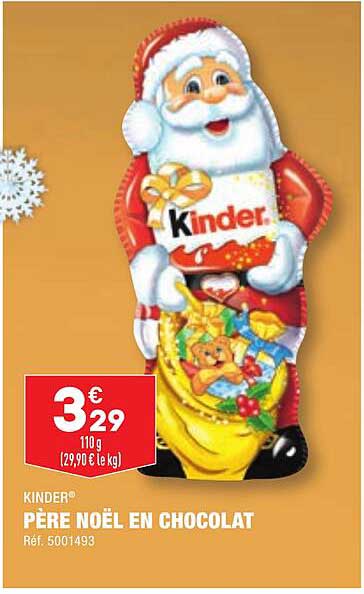 kinder père noël en chocolat