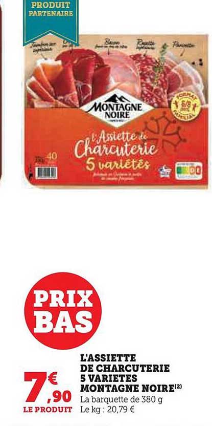 l'assiette de charcuterie 5 variétés montagne noire