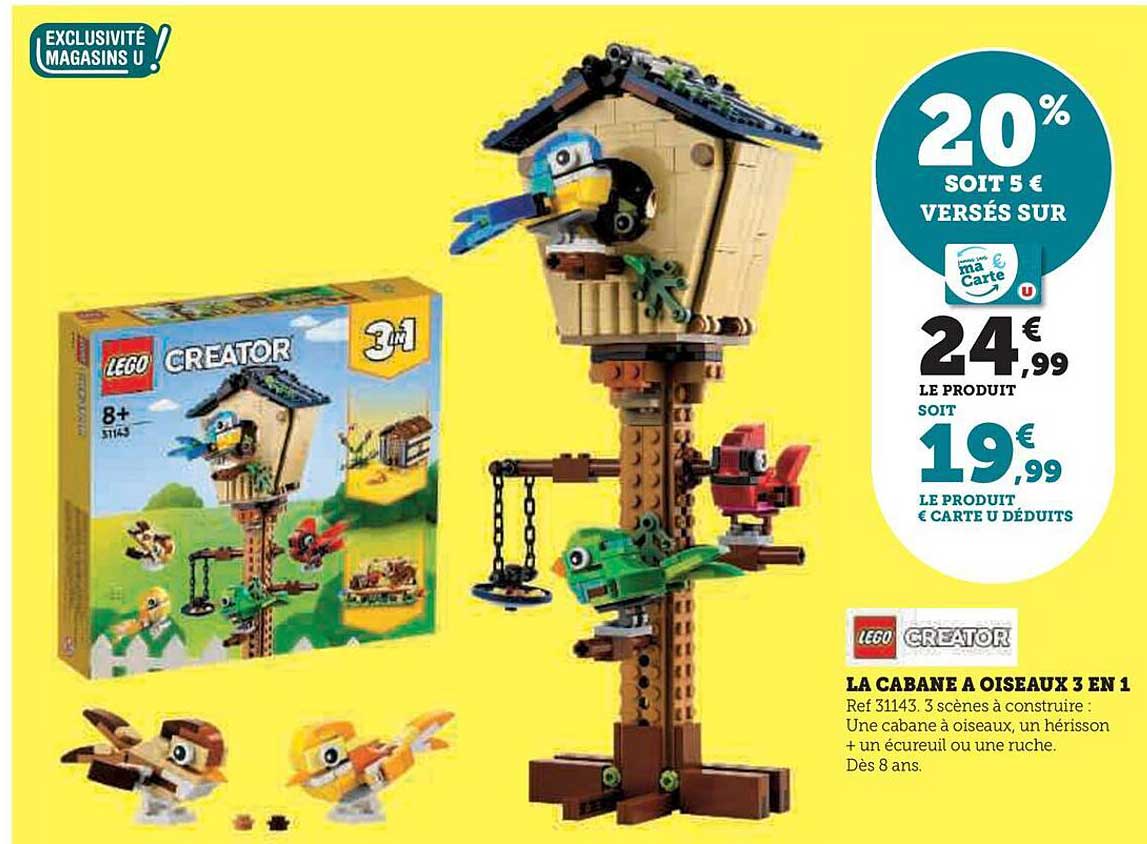 la cabane à oiseaux 3 en 1 lego creator