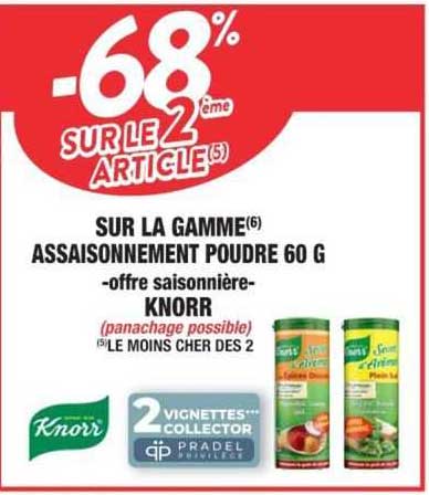 la gamme assaisonnement poudre 60 g knorr