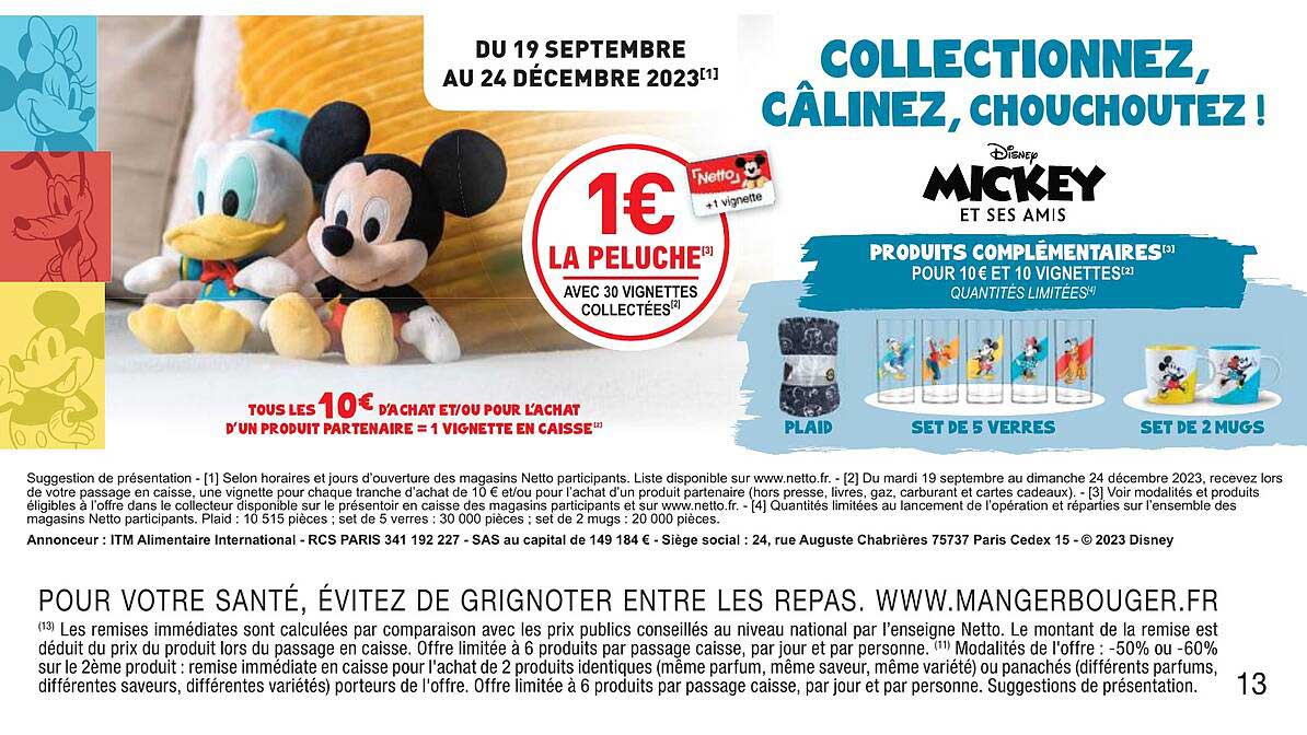 la peluche avec 30 vignettes collectées
