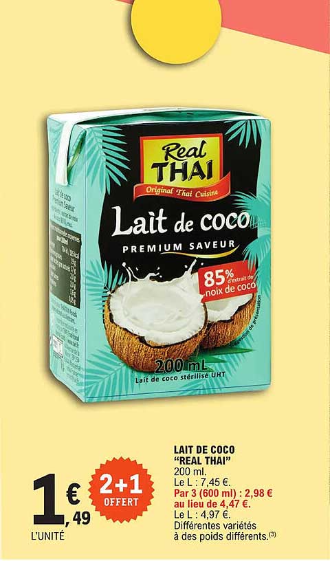 lait de coco "real thai"