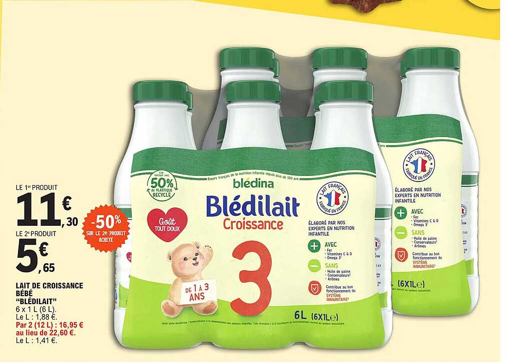 Lait De Croissance Bébé "blédilait"
