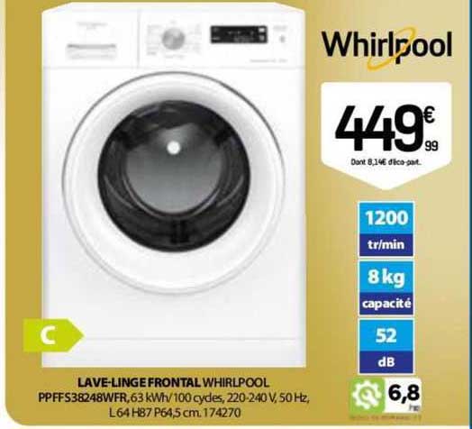 lave-linge frontal whirlpool