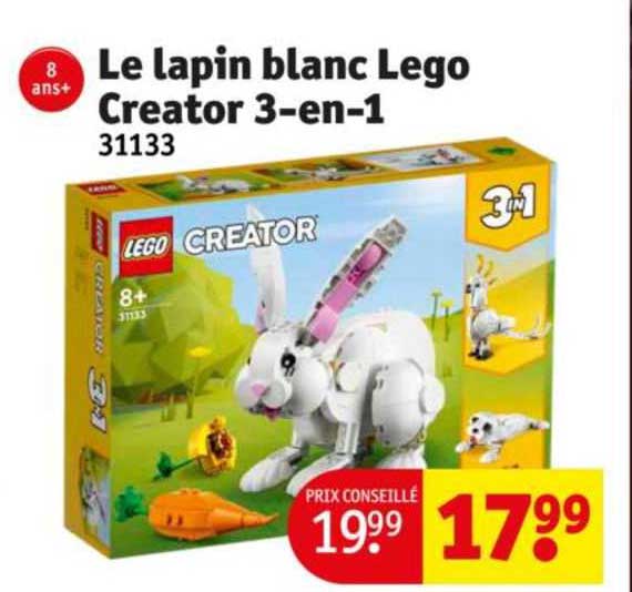 le lapin  blanc lego creator 3en1