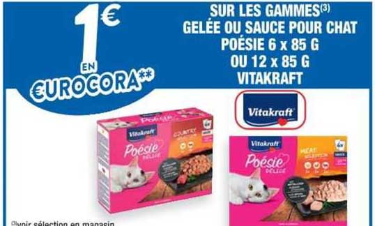 Les Gammes Gelée Ou Sauce Pour Chat Poésie 6 X 85 G Ou 12 X 85 G Vitakraft