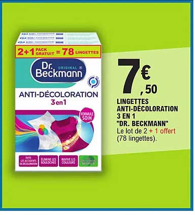 lingettes anti-décoloration 3 en 1 "dr beckmann"