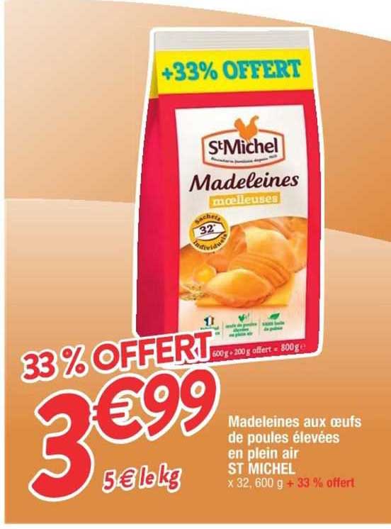 madeleines aux œufs de poules élevées en plein air st michel