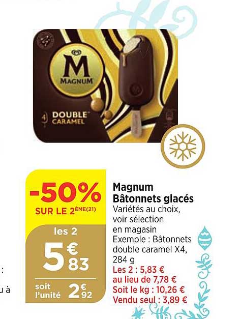 Magnum Bâtonnets Glacés -50% Sur Le 2ème