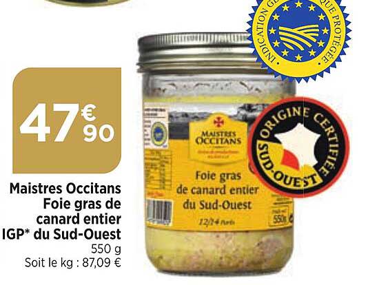maistres occitans foie gras de canard entier igp du sud-ouest