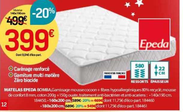 matelas epeda bomba