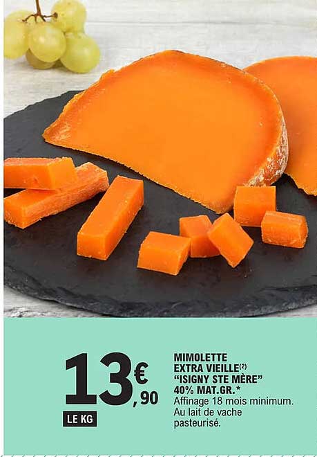 mimolette extra vieille "isigny ste mère" 40% mat. gr.