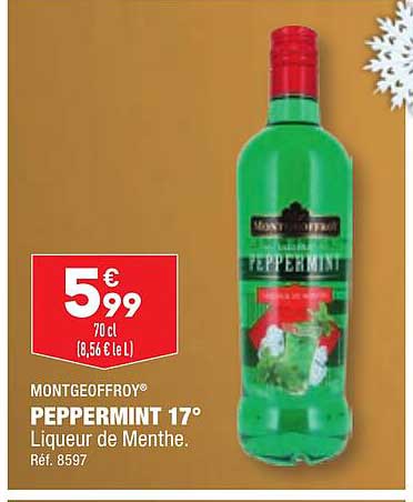 montgeoffroy peppermint 17° liqueur de menthe