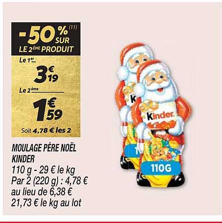 moulage père noël kinder