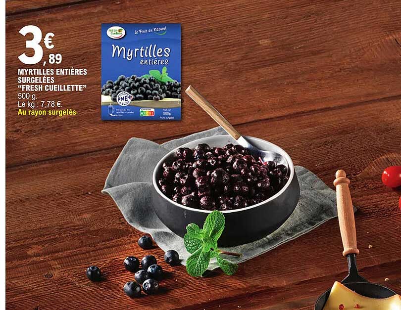 myrtilles entières surgelées "fresh cueillette"