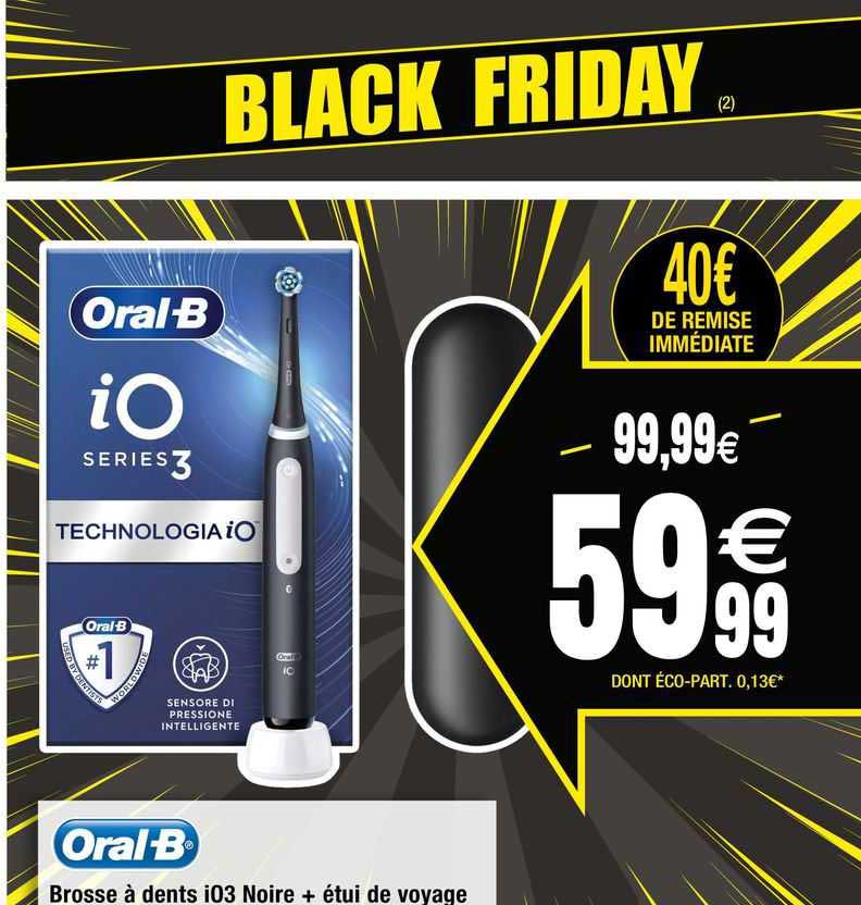 Oral-b Brosse à Dents IO3 Noire + étui De Voyage