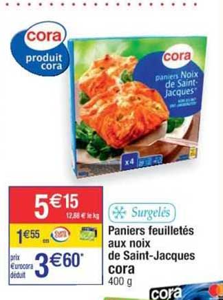 paniers feuilletés aux noix de saint-jacques cora