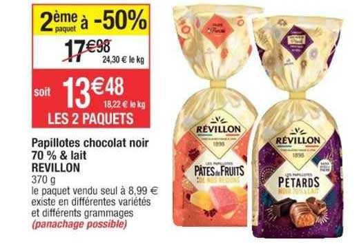 papillotes chocolat noir 70% & lait révillon