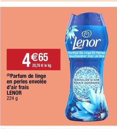parfum de linge en perles envolée d'air frais lenor