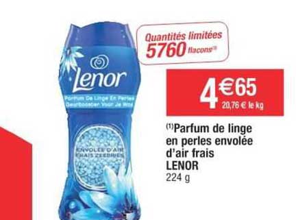 parfum de linge en perles envolée d'air frais lenor