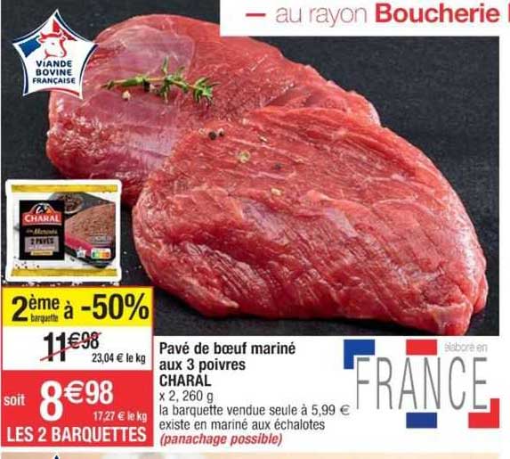 Pavé De Bœuf Mariné Aux 3 Poivres Charal
