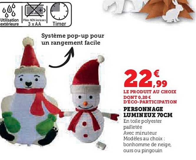 personnage lumineux 70 cm
