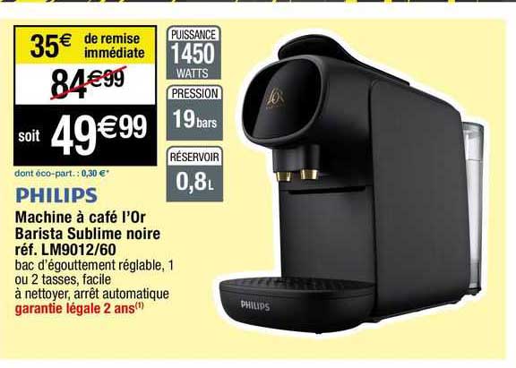 philips machine à café l'or barista sublime noire