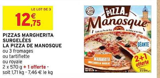 Pizzas Margherita Surgelées La Pizza De Manosque