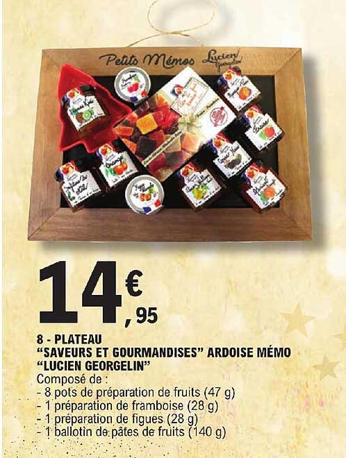 plateau "saveurs et gourmandises" ardoise mémo "lucien georgelin"