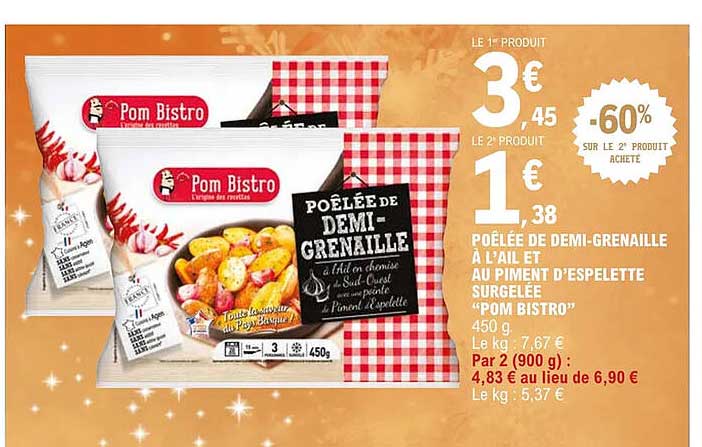 poêlée de demi-grenaille à l'ail et au piment d'espelette surgelée "pom bistro"