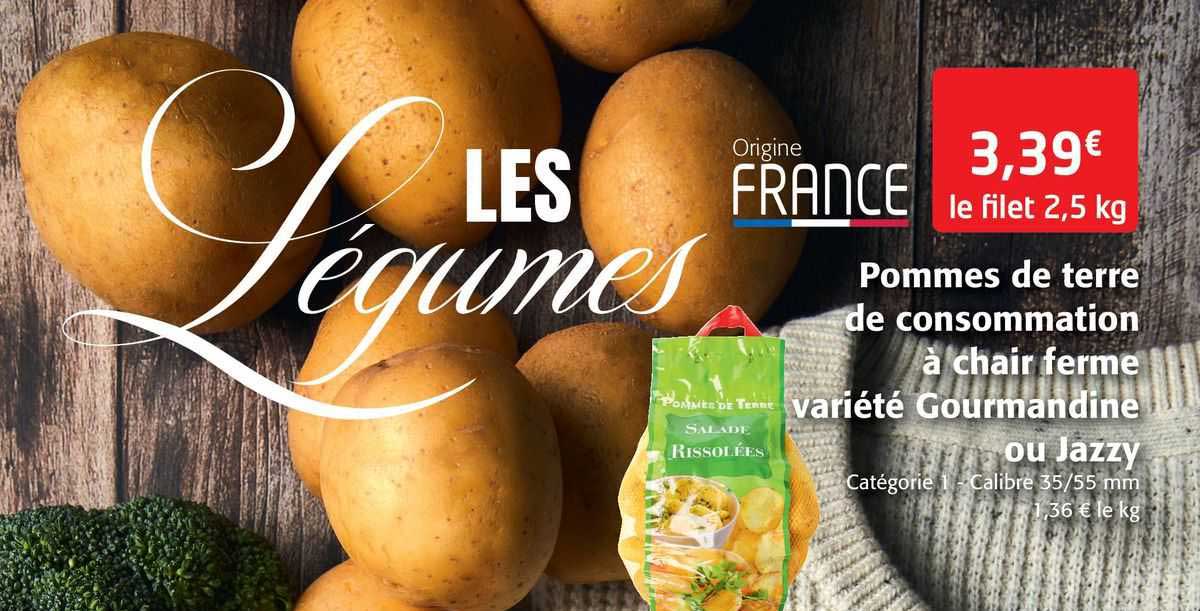 pommes de terre de consommation à chair ferme variété  gourmandine ou jazzy