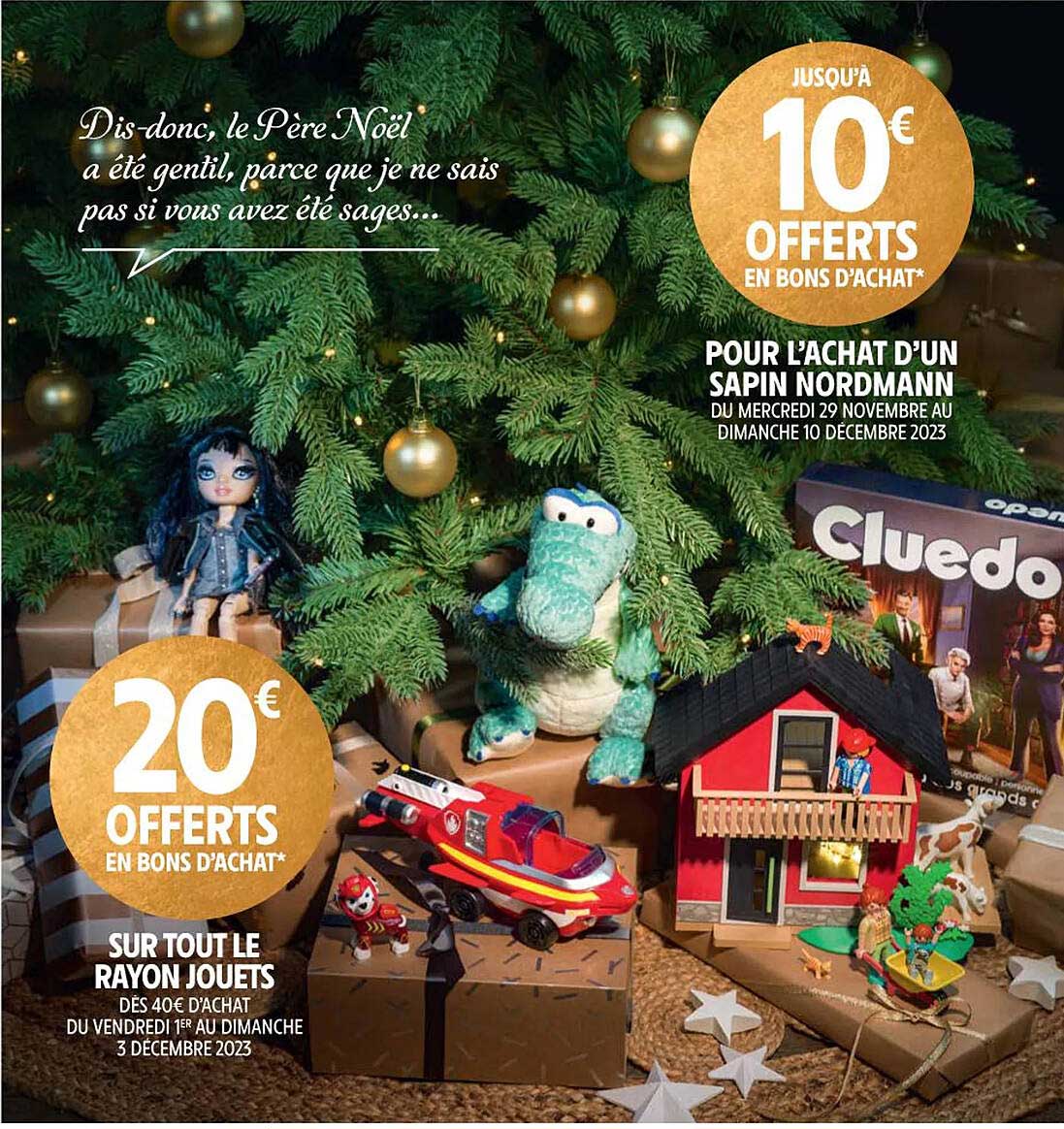 rayon jouets, sapin nordmann