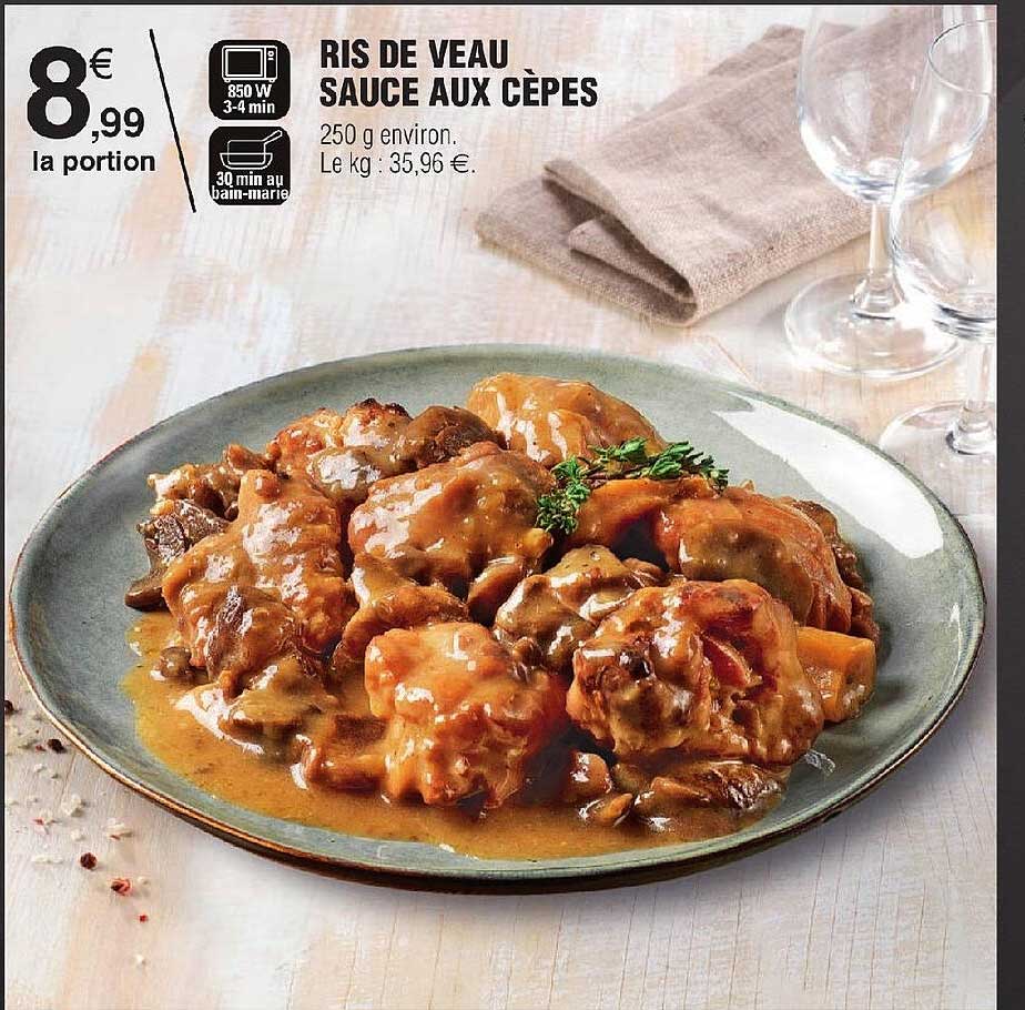 ris de veau sauce aux cèpes
