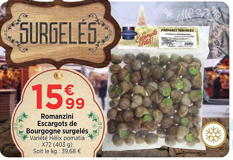 romanzini escargots de bourgogne surgelés