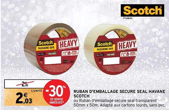 ruban d'emballage secure seal havane scotch