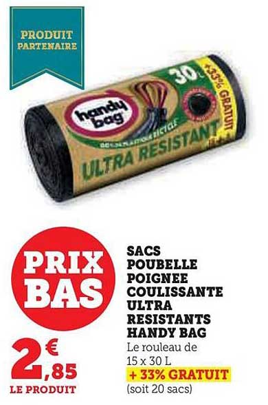 sacs poubelle poignée coulissante ultra résistants ultra résistants handy bag