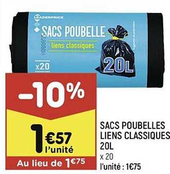 Sacs Poubelles Liens Classiques 20l