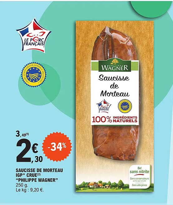 saucisse de morteau igp crue "philippe wagner"