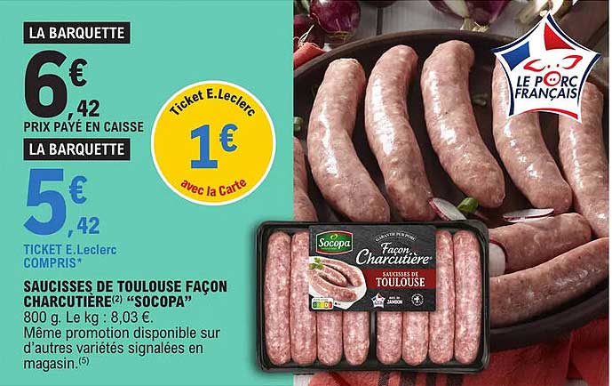 saucisses de toulouse façon charcutière "socopa"