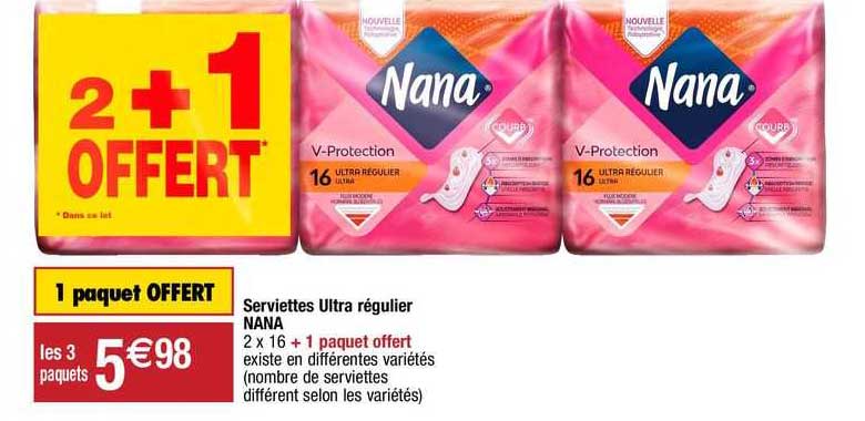 Serviettes Ultra Régulier Nana