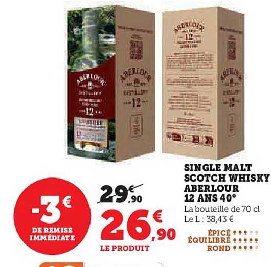 single malt scotch whisky aberlour 12 ans 40°