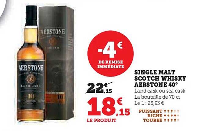single malt scotch whisky aerstone 40°