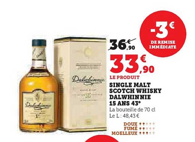 single malt scotch whisky dalwhinnie 15 ans 43°