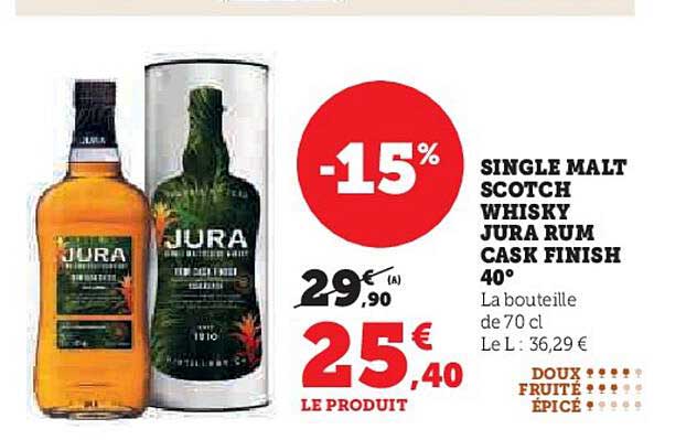 single malt scotch whisky jura rum cask finish 40°