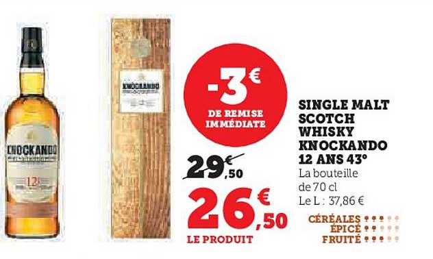 single malt scotch whisky knockando 12 ans 43°